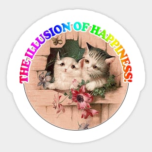 The Illusion Of Happiness! Dark/Nihilist Illustration Design Sticker